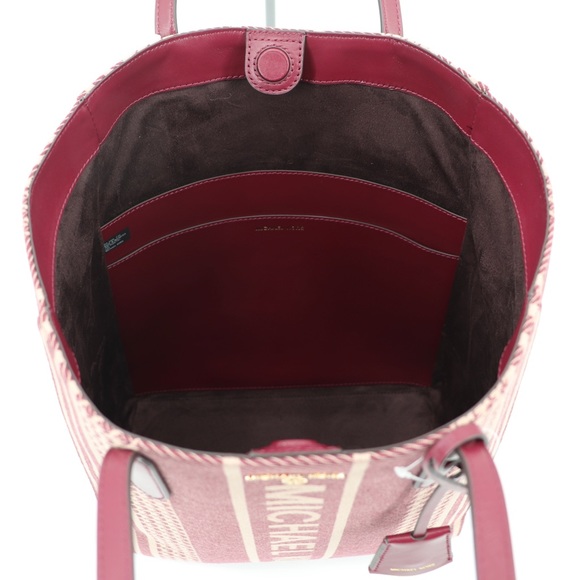 New Michael Kors Sinclair Large North South Shopper Tote Dark Berry Authentic - Picture 12 of 13